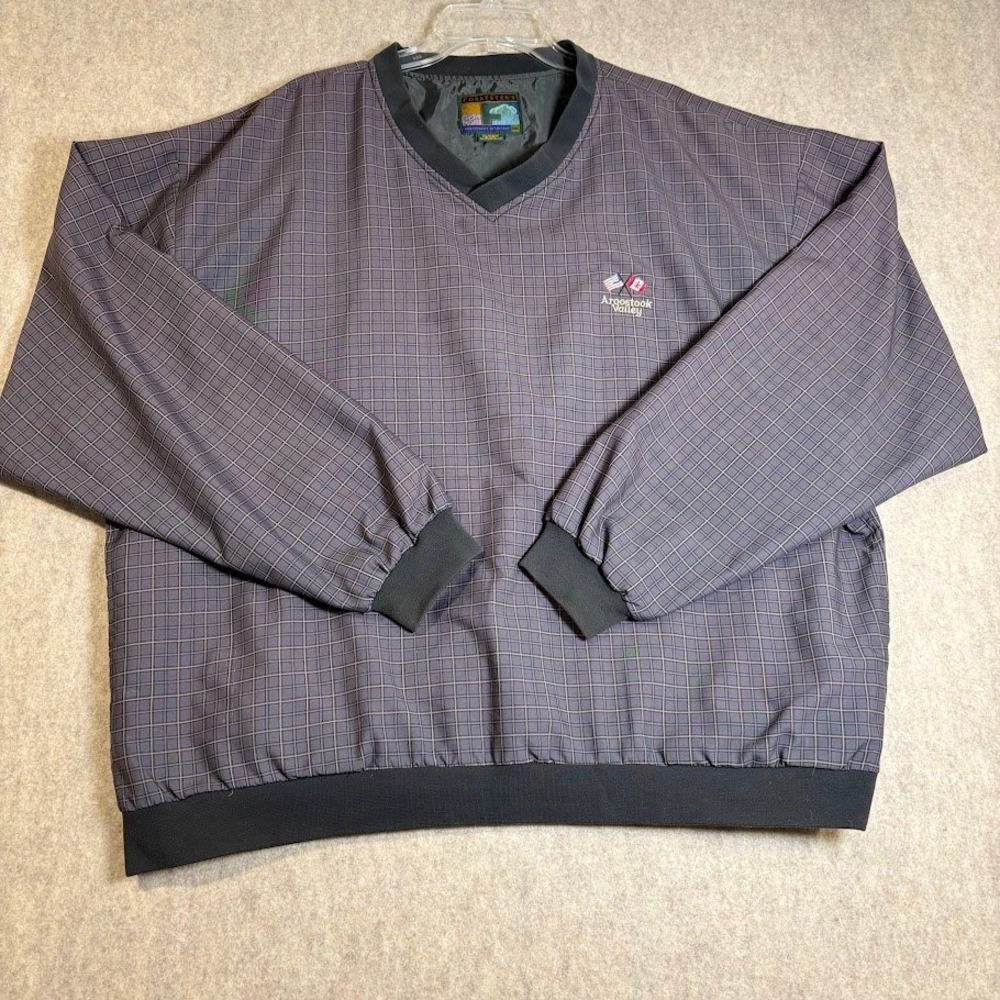 Forrester's Golf Windshirt Mns XXL Grey Polyester V-Neck Pullover Aroostook Logo